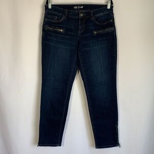Victoria’s Secret Dark Blue Cropped Jeans with Zippers